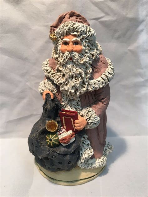 "SANTA IN DISGUISE - 1997 ANNIVERSARY SERIES" Month Of December - "Checking His List" You Are Bidding On A June McKenna Santa Hand Painted And Made In The USA In Her Ashland Virginia Studio. . June mckenna santas
